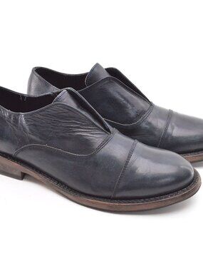 Men Freebird Detrick Navy Plain Toe Slip On Oxford 11 M